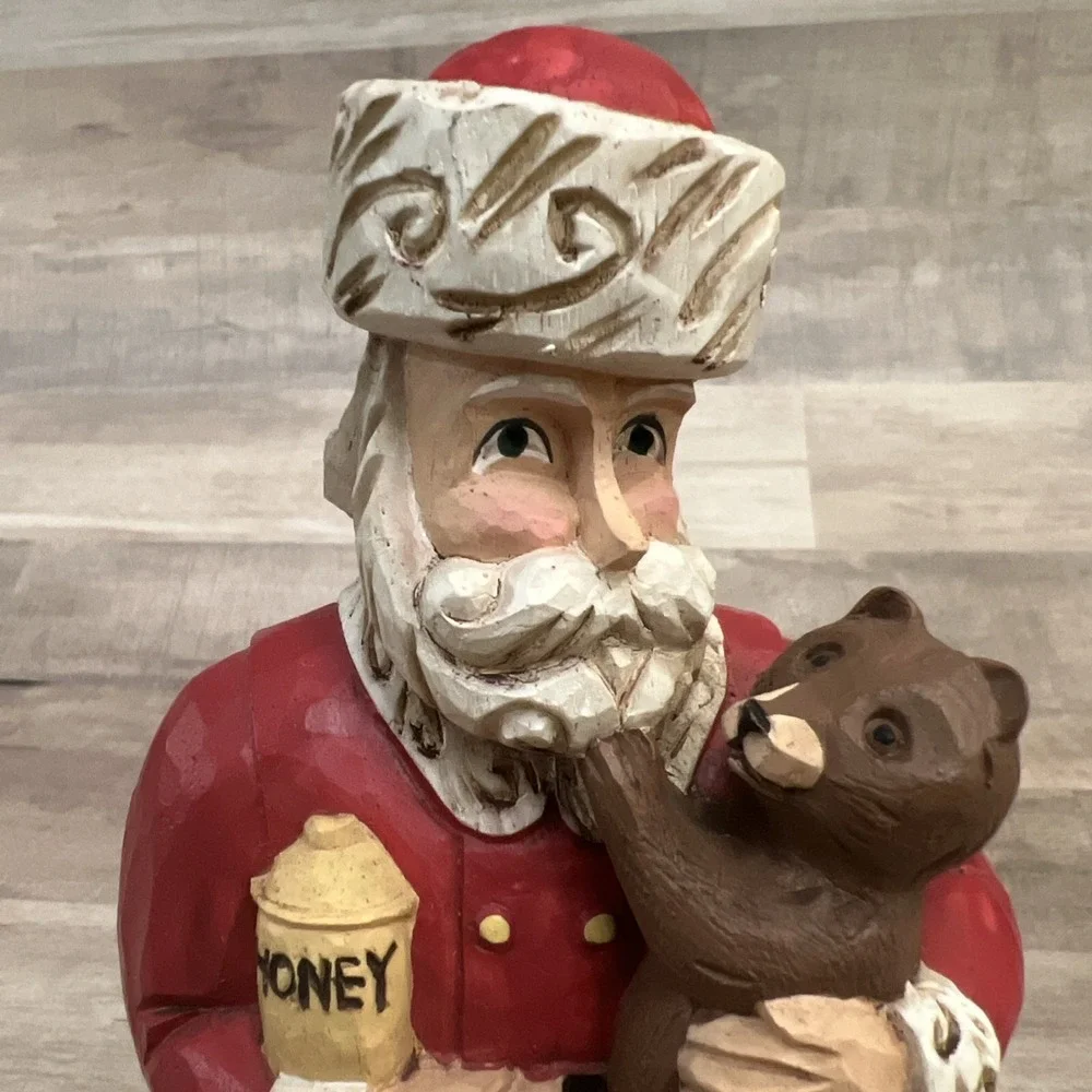 Santa Bear & Honeypot figurine by Midwest‎ Importers Cannon Falls 5 3/8